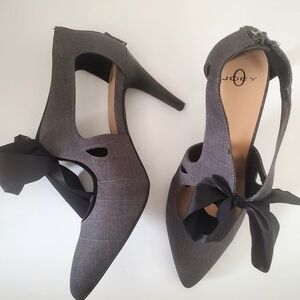 Joey O Gray Bliss Women's Shoes with Black Bow